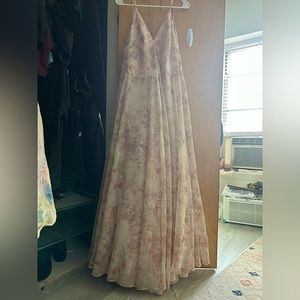 Jenny Yoo James Print Wrap Dress in Watercolor Blush